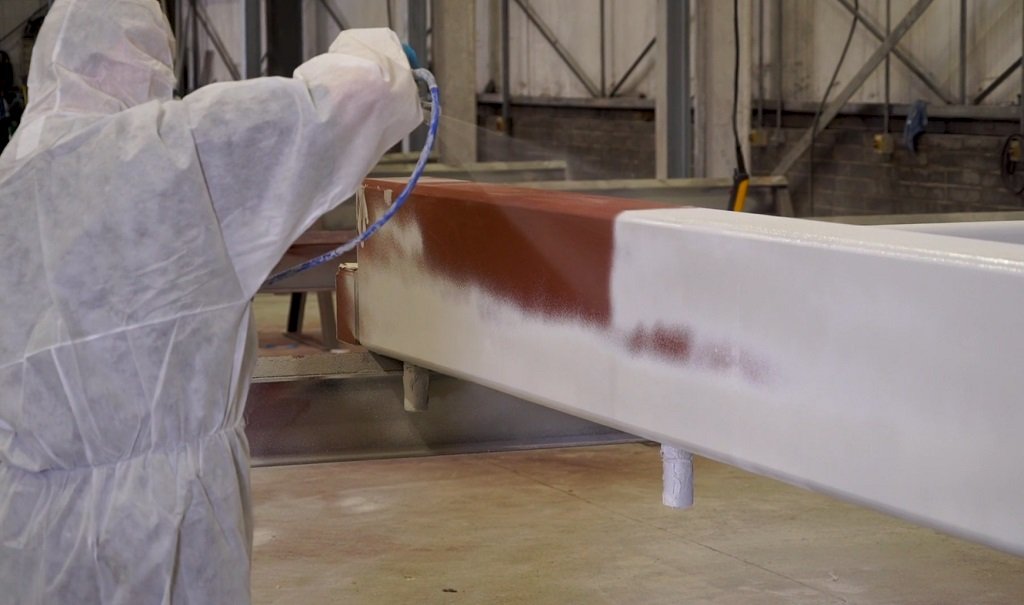 Intumescent fire-resistive coating applied to structural steel